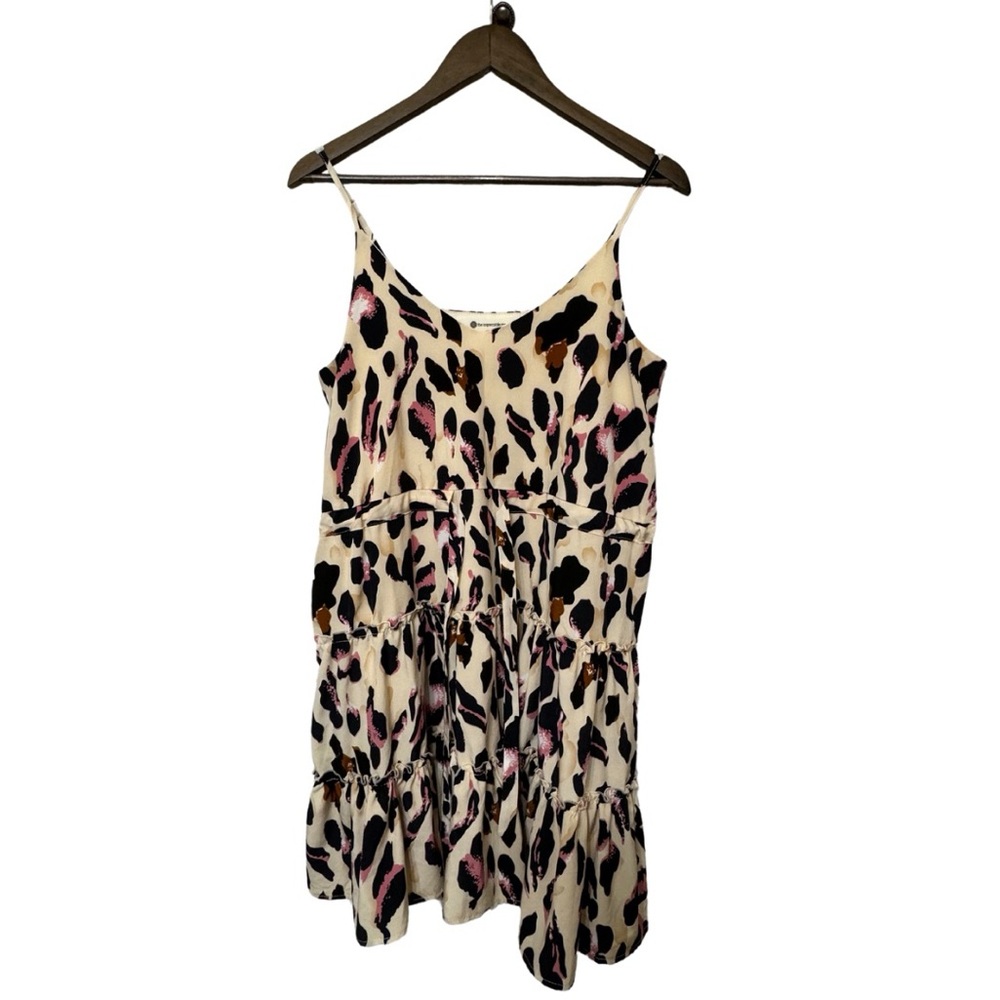 Anthropologie Impeccable Pig Leopard Print Scallop Ruffle Babydoll Dress